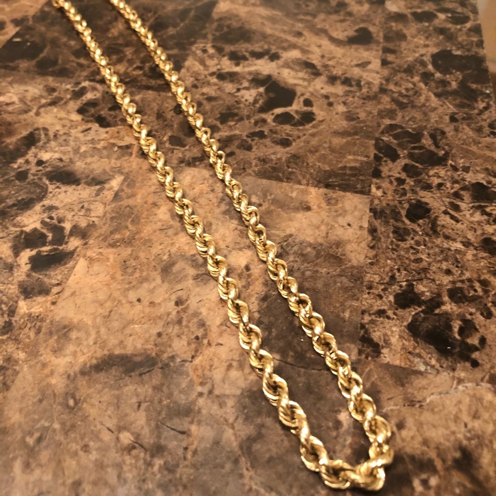 14k gold 6mm 21in rope chain